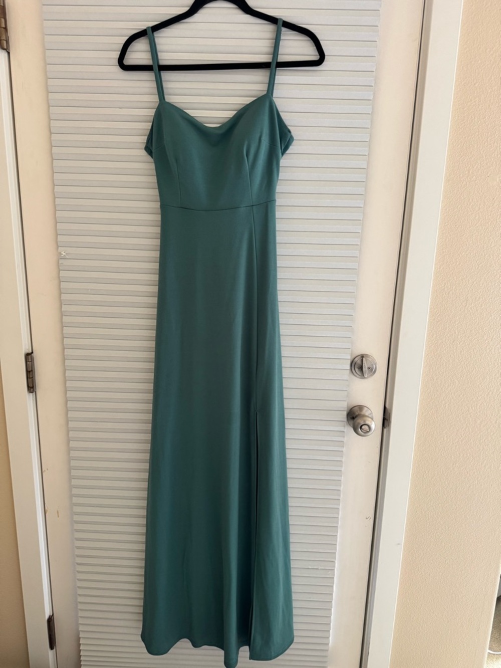 Birdy Grey Teal Slip Maxi Dress with Cowl Neck
